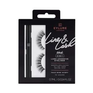Eylure Line & Lash Kit, 2-in-1 Lash Black Glue Eyeliner X 4