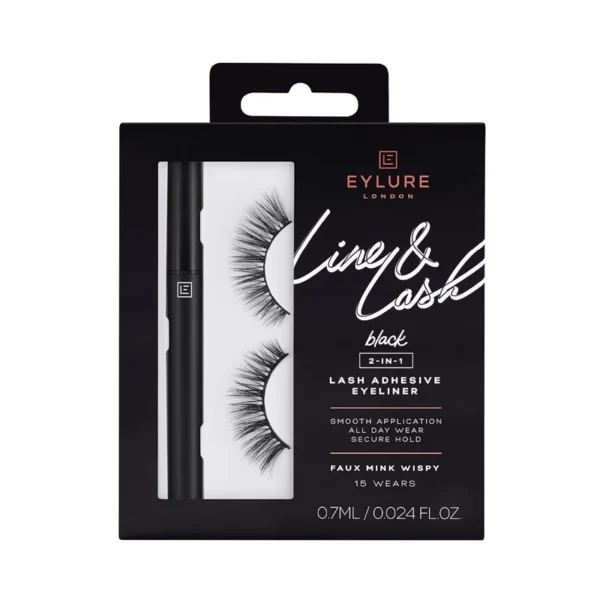 Eylure Line & Lash Kit, 2-in-1 Lash Black Glue Eyeliner X 4