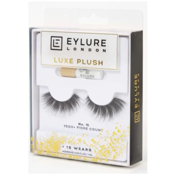Eylure Luxe Plush No. 15 Eye Lashes 1500+ Fibre Count X 3